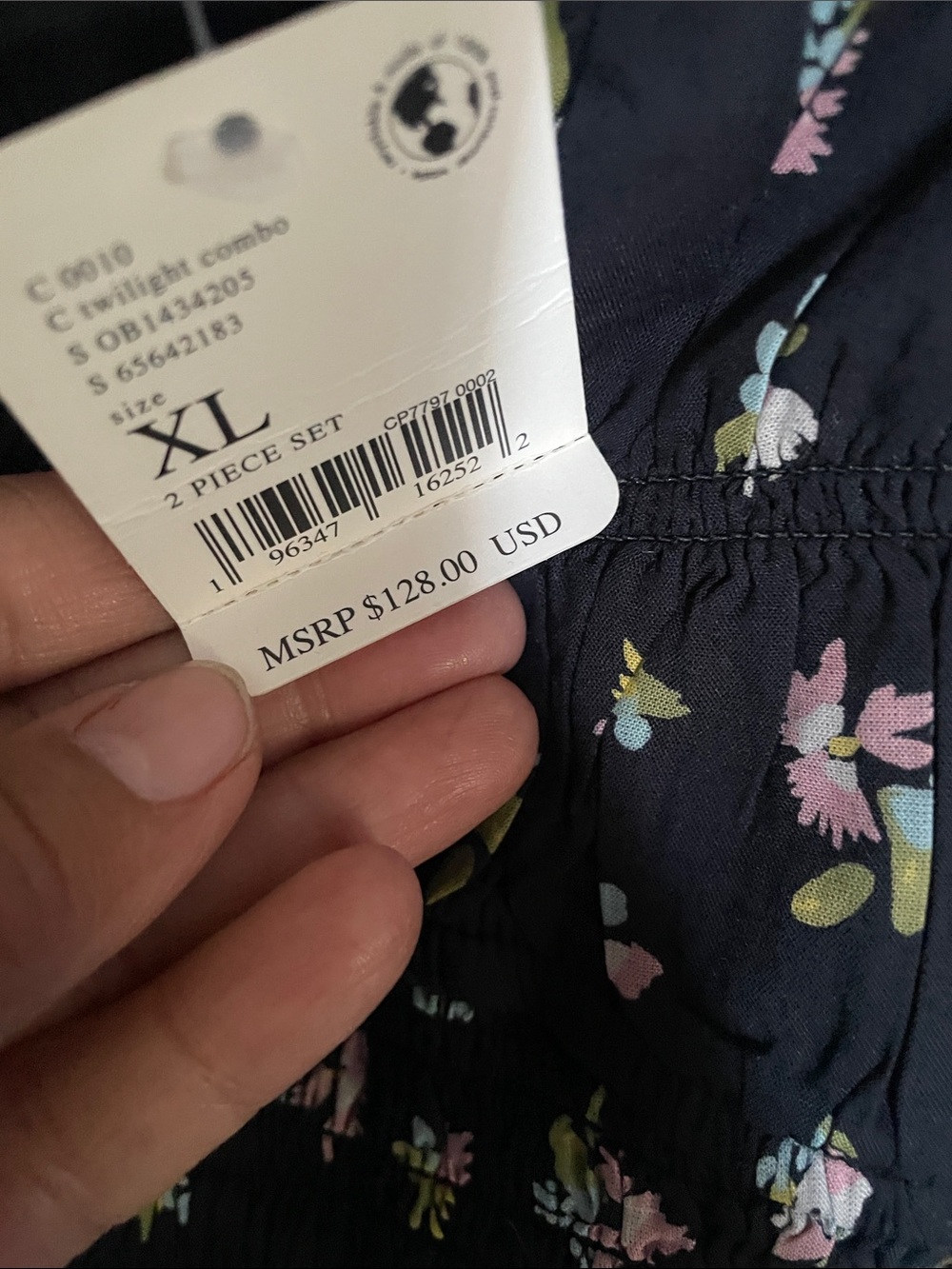 Free People Black Floral Smocked Crop Top - Picture 3 of 7